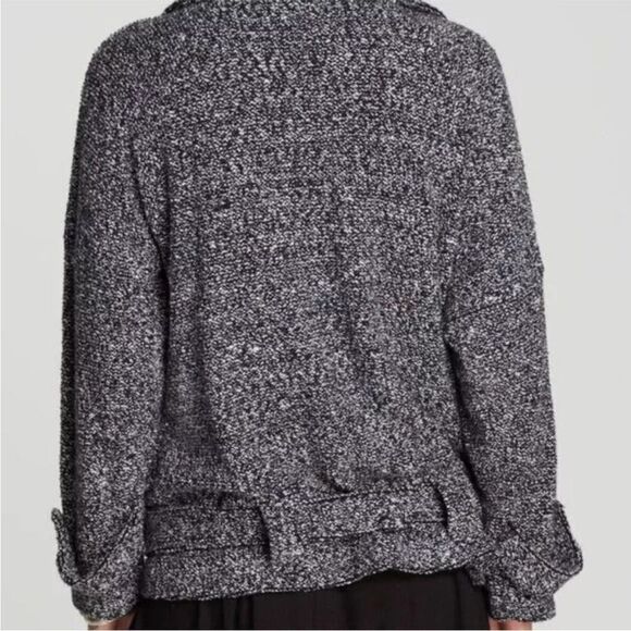 (W3) Free People Loose Fit Biker Jacket Wool Blend with Belt Loops Black, Sz S - Picture 2 of 10